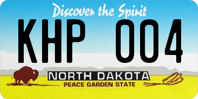 ND license plate KHP004