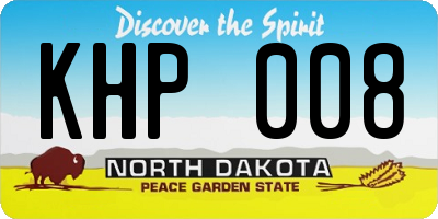 ND license plate KHP008
