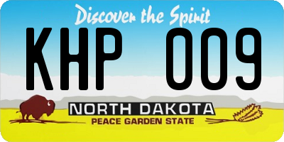 ND license plate KHP009
