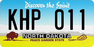 ND license plate KHP011