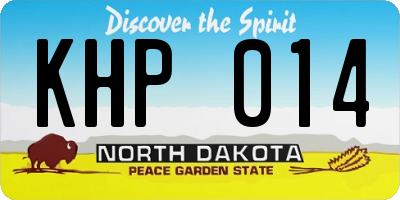 ND license plate KHP014
