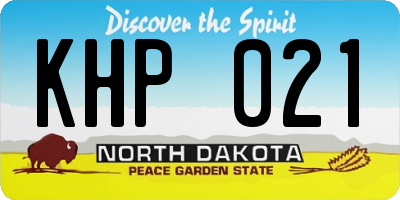 ND license plate KHP021