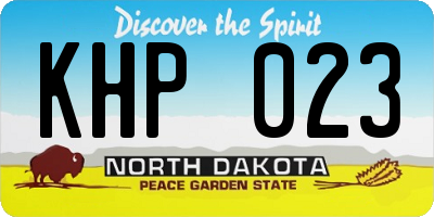 ND license plate KHP023