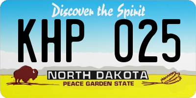 ND license plate KHP025