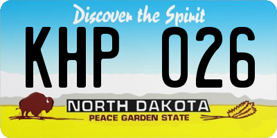 ND license plate KHP026