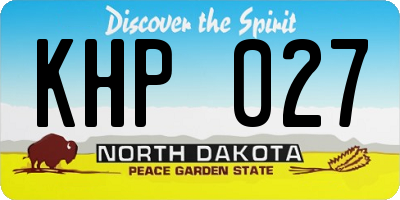 ND license plate KHP027