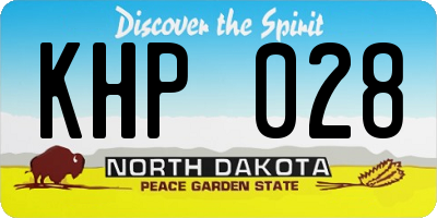 ND license plate KHP028