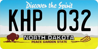 ND license plate KHP032