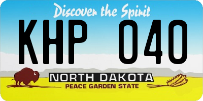 ND license plate KHP040