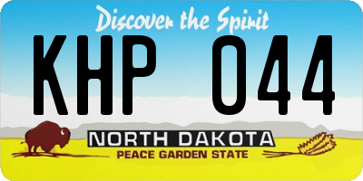 ND license plate KHP044