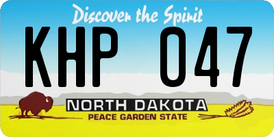 ND license plate KHP047