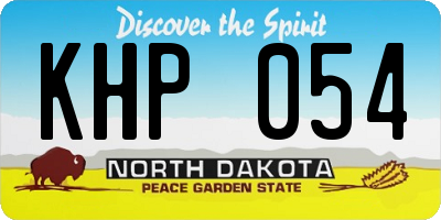 ND license plate KHP054