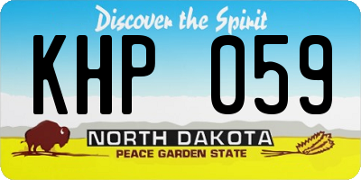 ND license plate KHP059