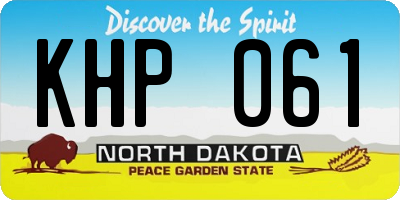 ND license plate KHP061