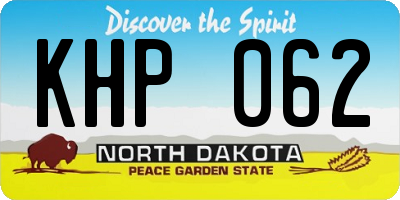 ND license plate KHP062