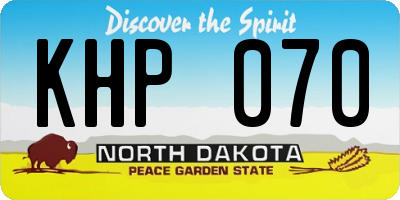 ND license plate KHP070