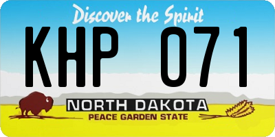 ND license plate KHP071