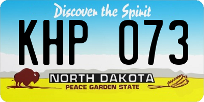 ND license plate KHP073
