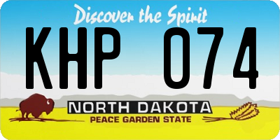 ND license plate KHP074
