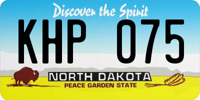 ND license plate KHP075
