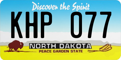 ND license plate KHP077