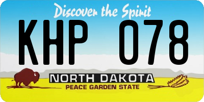ND license plate KHP078