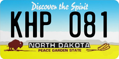 ND license plate KHP081