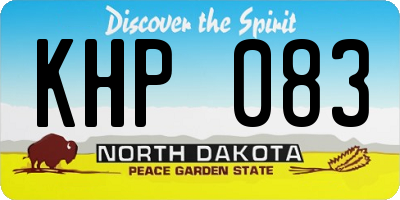 ND license plate KHP083