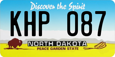 ND license plate KHP087