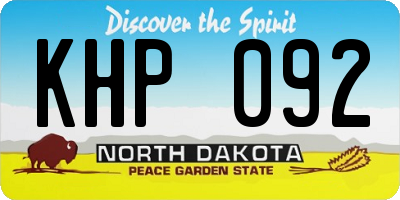 ND license plate KHP092