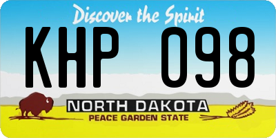ND license plate KHP098