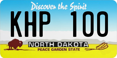 ND license plate KHP100
