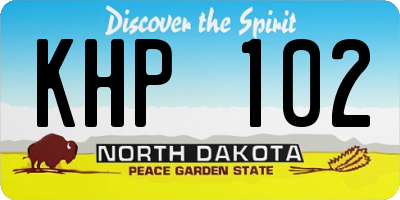 ND license plate KHP102