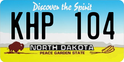 ND license plate KHP104