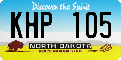 ND license plate KHP105