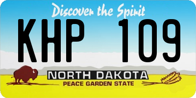 ND license plate KHP109