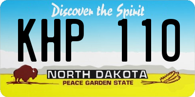 ND license plate KHP110