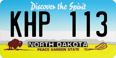 ND license plate KHP113