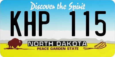 ND license plate KHP115