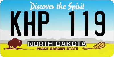 ND license plate KHP119