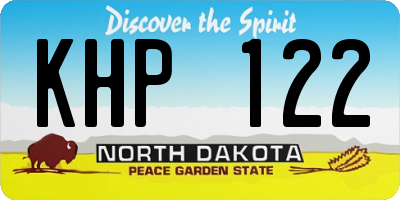 ND license plate KHP122