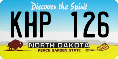 ND license plate KHP126