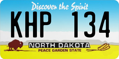 ND license plate KHP134