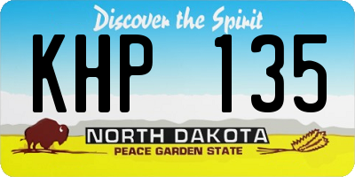 ND license plate KHP135