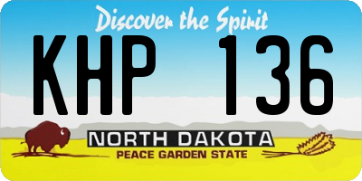 ND license plate KHP136
