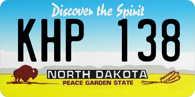 ND license plate KHP138