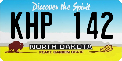 ND license plate KHP142