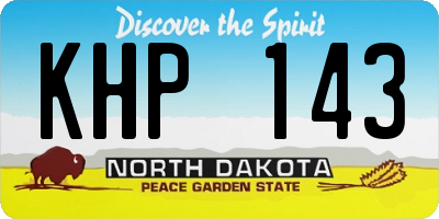 ND license plate KHP143