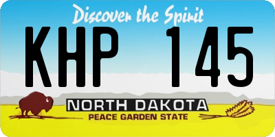 ND license plate KHP145