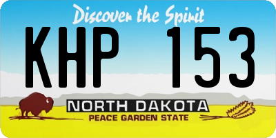 ND license plate KHP153
